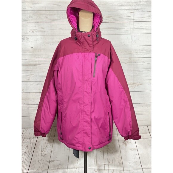 L.L.Bean Primaloft Pink Waterproof Winter Ski Parka Women’s Large - Picture 1 of 8